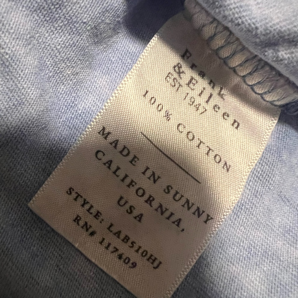 Frank & Eileen $168 Patrick Popover Henley Top Shirt Pullover Mineral Blue RARE - Picture 6 of 9